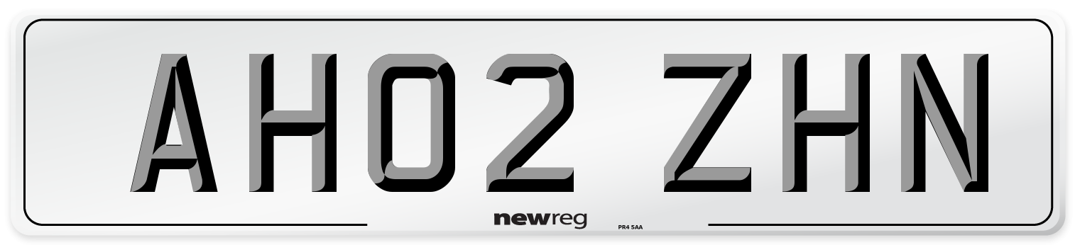 AH02 ZHN Number Plate from New Reg